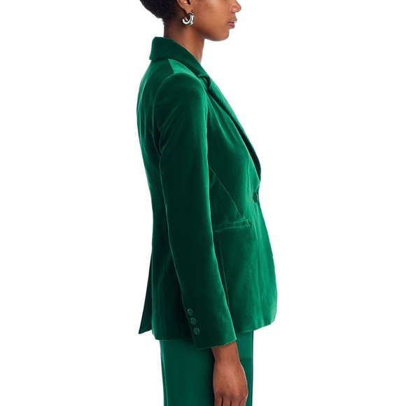 Alice + Olivia Macey Velvet Blazer in Forest Green - Picture 4 of 9